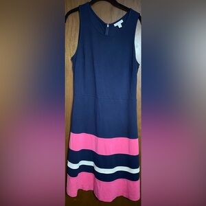Charter Club Blue and Pink Sleeveless A-Line Dress